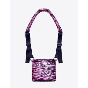 2016 KENZO x H&M Pink & Black Tiger Striped Adjustable Crossbody Bag